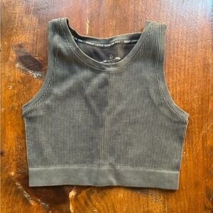 Aerie Grey Ribbed Crop Top for working out
